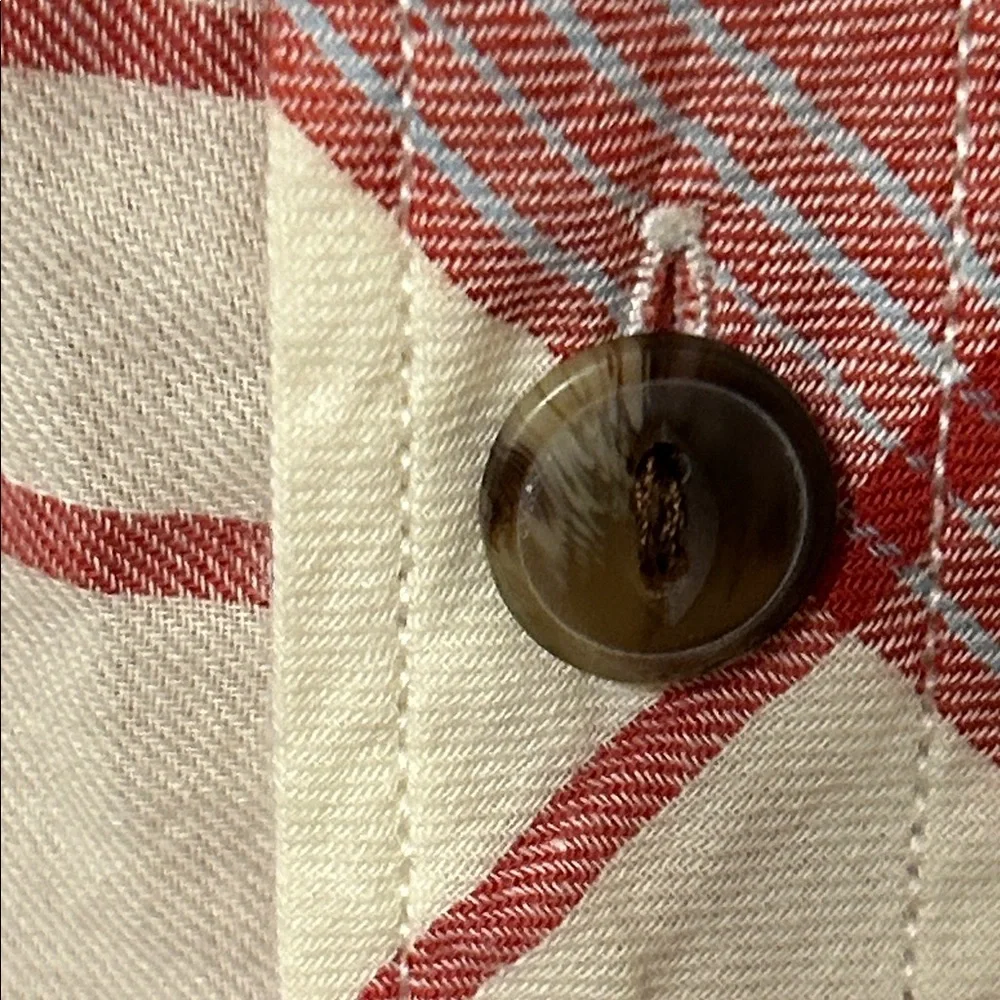 🚀The North Face Red and Cream Plaid Men's Shirt size XL GUC